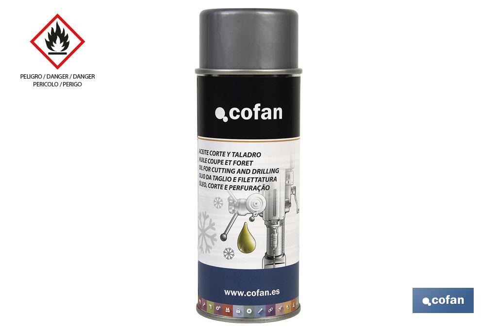 Huile en spray pour coupe et perçage 400 ml | Lubrifiant de perforation | Pour éviter la surchauffe - Cofan