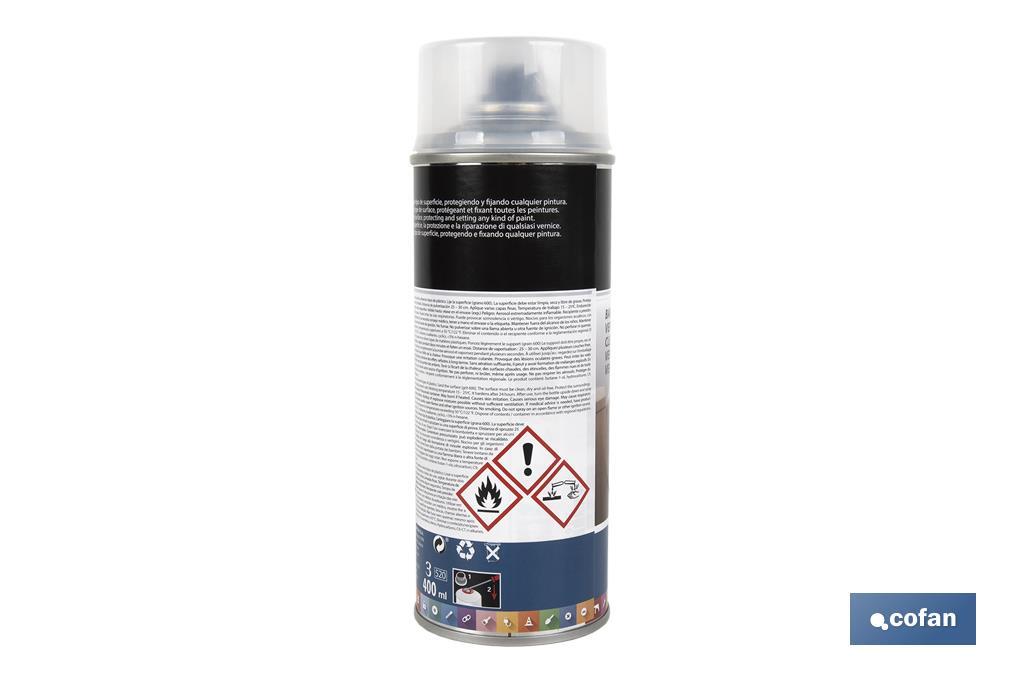 Barniz en Spray | Brillo o Mate | Envase 400 ml | Transparente - Cofan