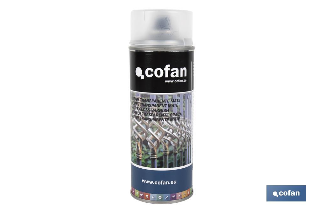 Verniz em Spray | Brilho ou Mate | Embalagem 400 ml | Transparente - Cofan