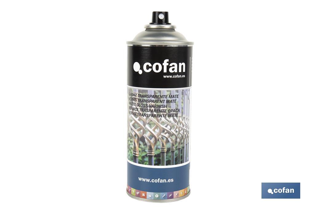 Verniz em Spray | Brilho ou Mate | Embalagem 400 ml | Transparente - Cofan