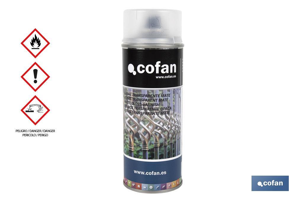 Vernice spray | Opaca o brillante | Bomboletta da 400 ml | Trasparente - Cofan