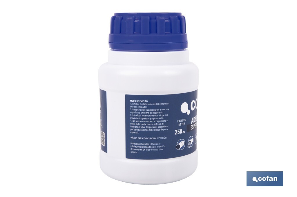 Adhesivo para PVC de 250 ml | Gel para uniones | De secado muy rápido | Ideal para tuberías - Cofan