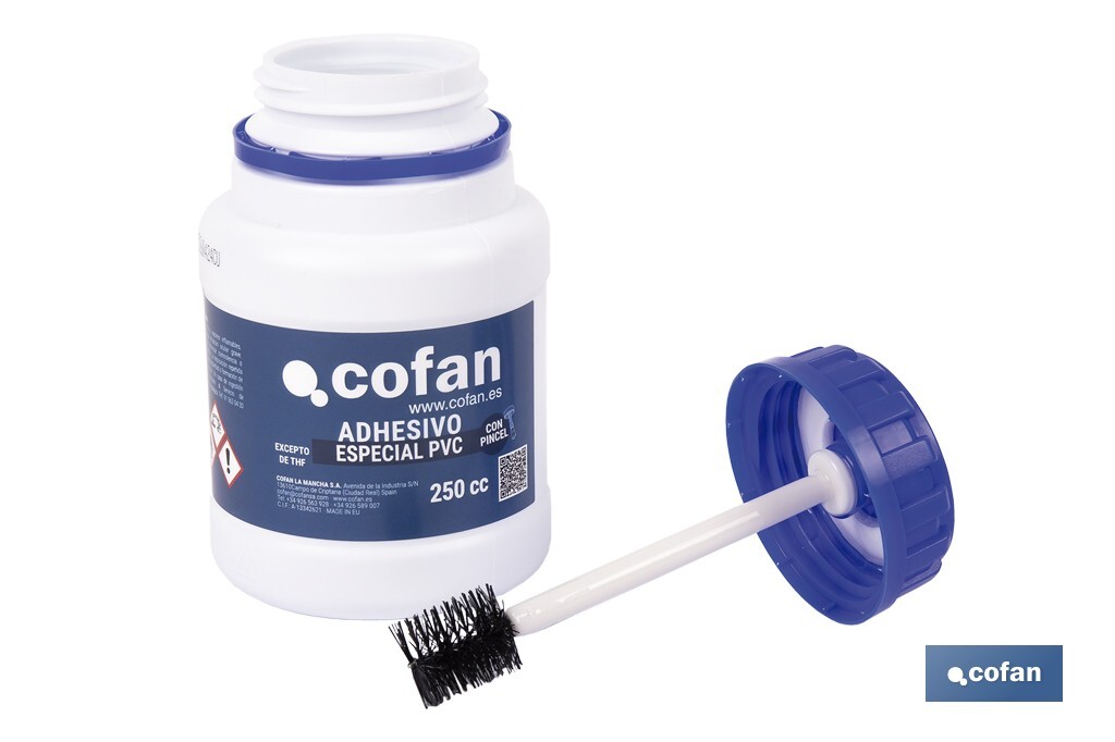 Adhesivo para PVC de 250 ml | Gel para uniones | De secado muy rápido | Ideal para tuberías - Cofan