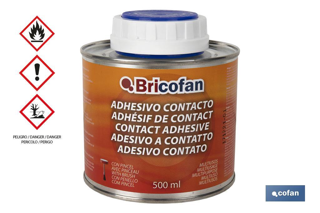 Adhesivo de Contacto Bricofan 500 ml, Pegamento universal multiusos
