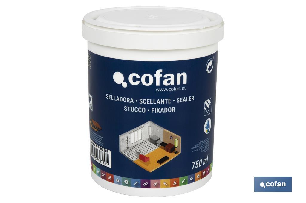 Selante à base de Agua | Diferentes tamanhos | Utilizar sobre madeiras, gesso, betão, cimento, etc. - Cofan