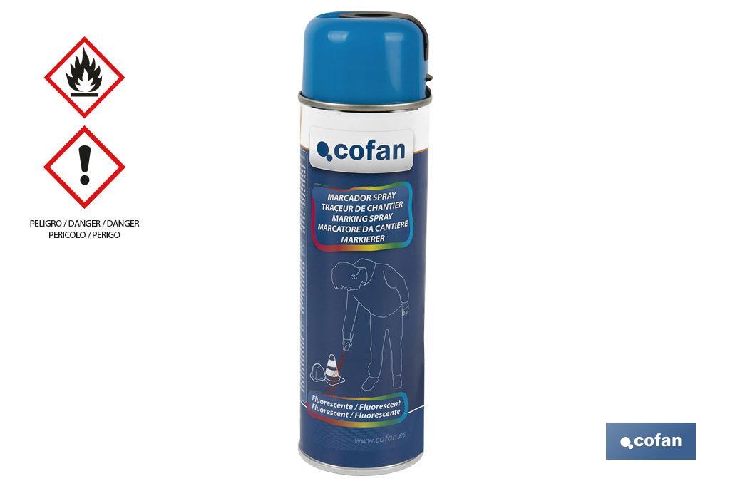 Spray Marcador Fluorescente de Obra | Varios Colores | Envase 500 ml - Cofan