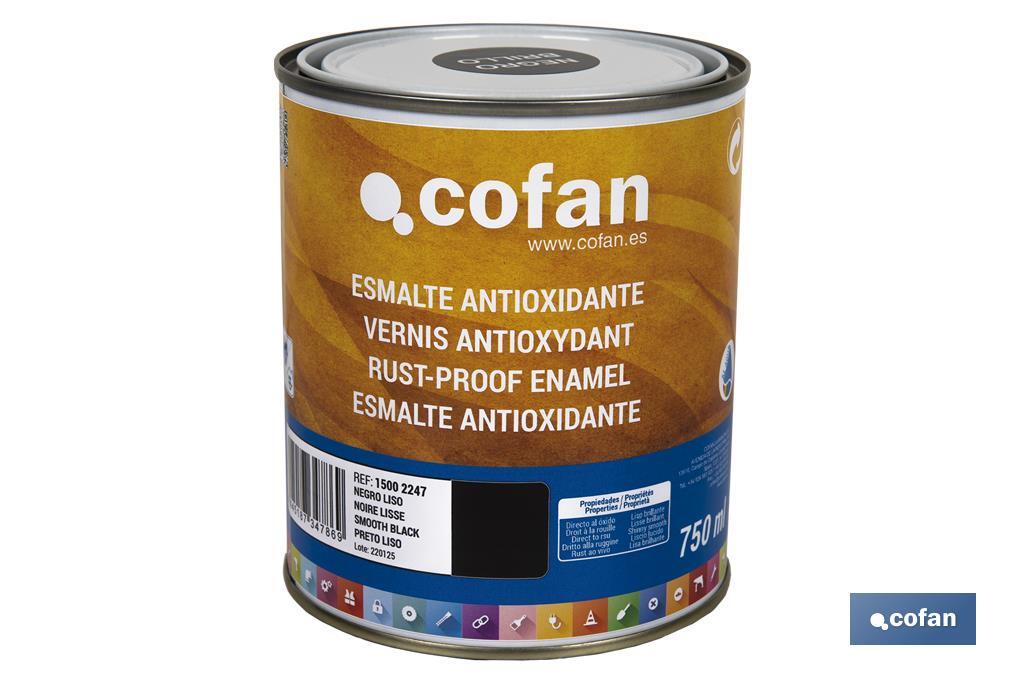 Émail Antioxydant Lisse à base d'eau | Différentes Couleurs | Plusieurs capacités - Cofan