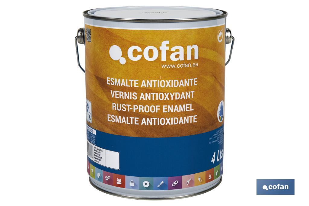 Émail Antioxydant Lisse à base d'eau | Différentes Couleurs | Plusieurs capacités - Cofan