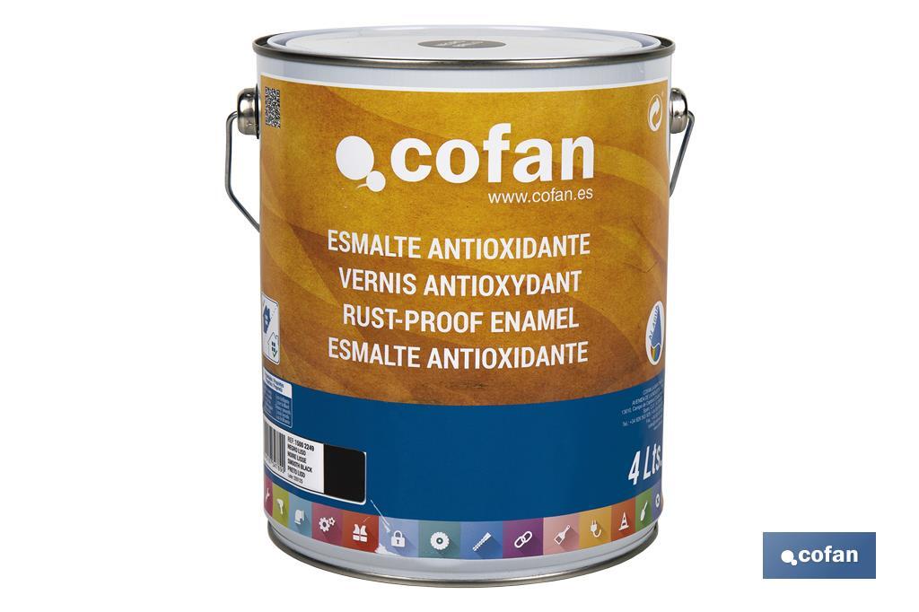 Émail Antioxydant Lisse à base d'eau | Différentes Couleurs | Plusieurs capacités - Cofan