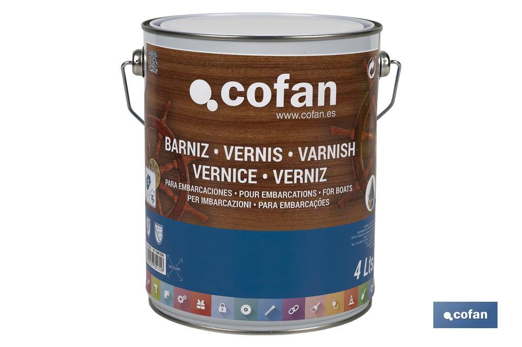 Vernis pour Embarcations | Incolore | Plusieurs capacités de Récipients - Cofan