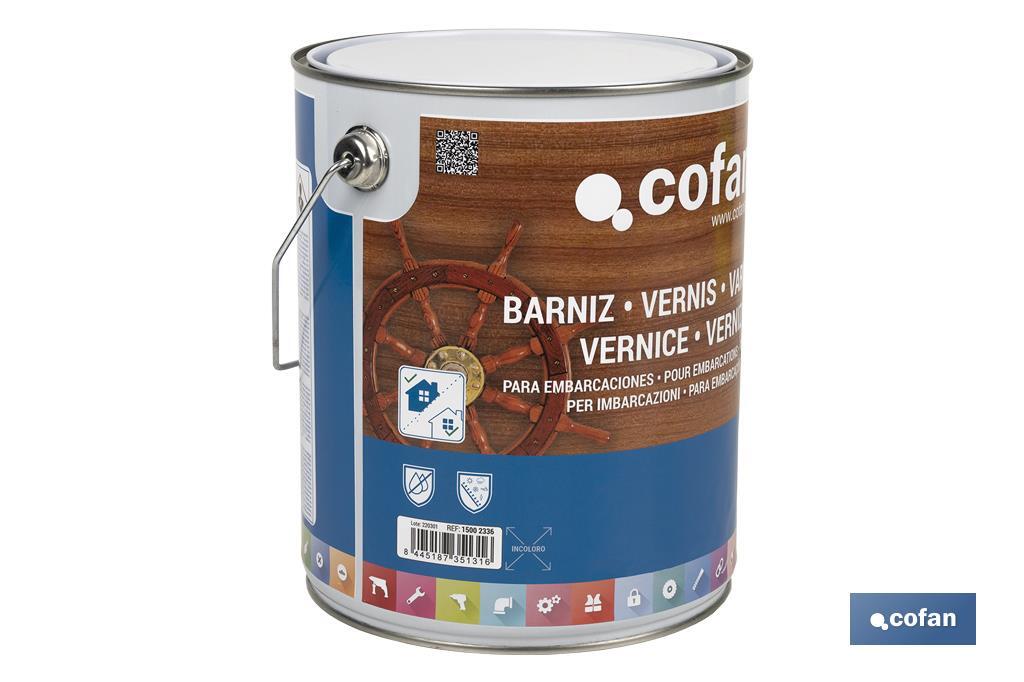 Vernis pour Embarcations | Incolore | Plusieurs capacités de Récipients - Cofan