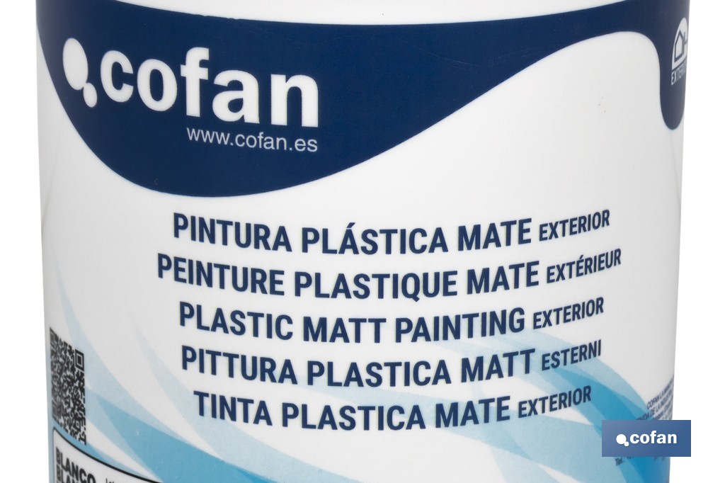 Tinta Plástica de exterior | Secagem rápida | Recomendada para uso exterior | Vários Tamanhos - Cofan