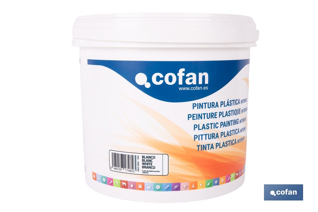 Pintura Plástica | Recomendada para interior | Fácil aplicación y secado rápido - Cofan