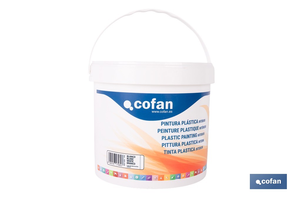 Pintura Plástica | Recomendada para interior | Fácil aplicación y secado rápido - Cofan