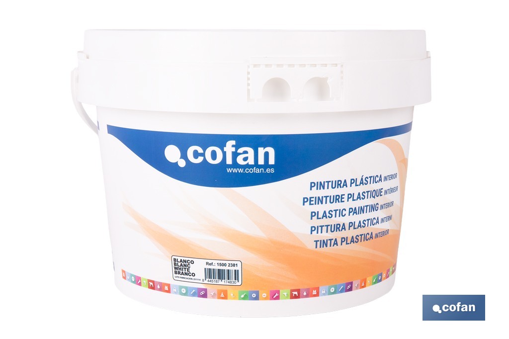 Pintura Plástica | Recomendada para interior | Fácil aplicación y secado rápido - Cofan