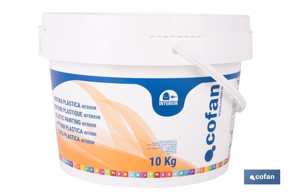 Pintura Plástica | Recomendada para interior | Fácil aplicación y secado rápido - Cofan