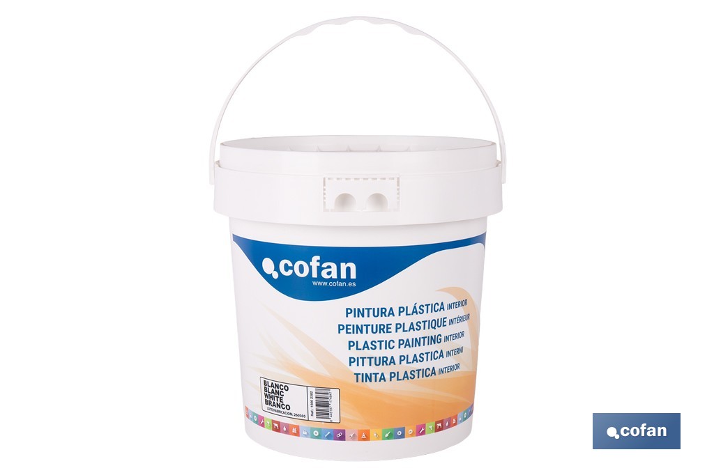 Pintura Plástica | Recomendada para interior | Fácil aplicación y secado rápido - Cofan