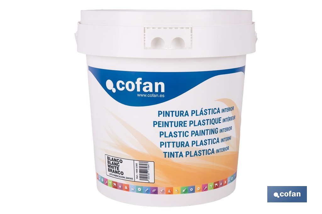 Pintura Plástica | Recomendada para interior | Fácil aplicación y secado rápido - Cofan