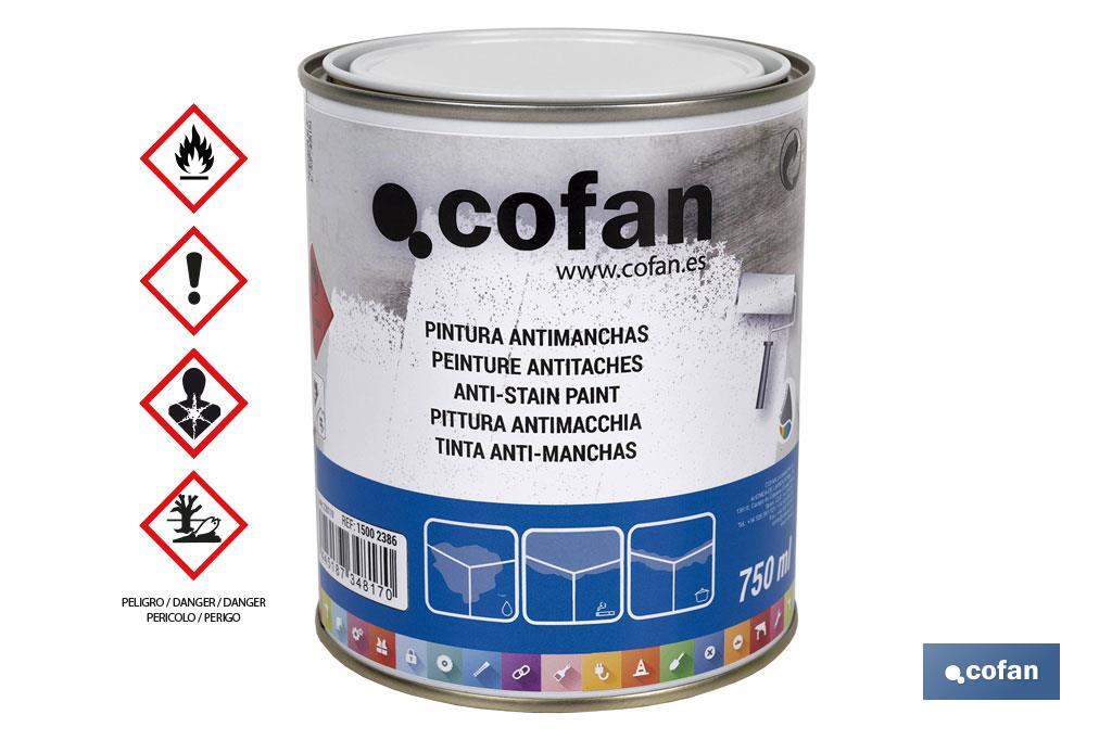 Peinture Anti-taches au Dissolvant | Pour éliminer les taches | Plusieurs contenances - Cofan