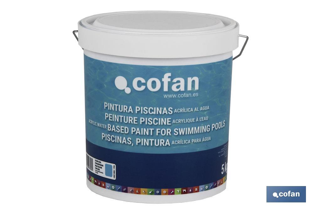 Peinture à l'eau pour piscines | Résistante aux produits de nettoyage | Elle prévient la formation d'algues - Cofan