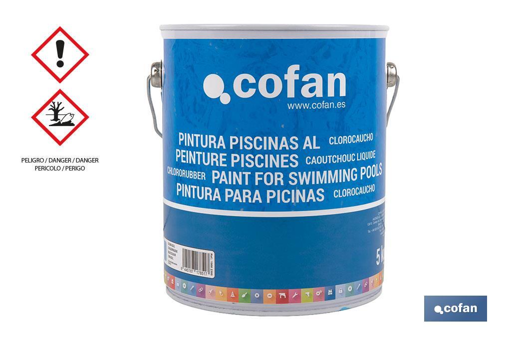 Pintura Piscinas Clorocaucho | Color Azul y Azul Oscuro | Capacidad 5 kg - Cofan