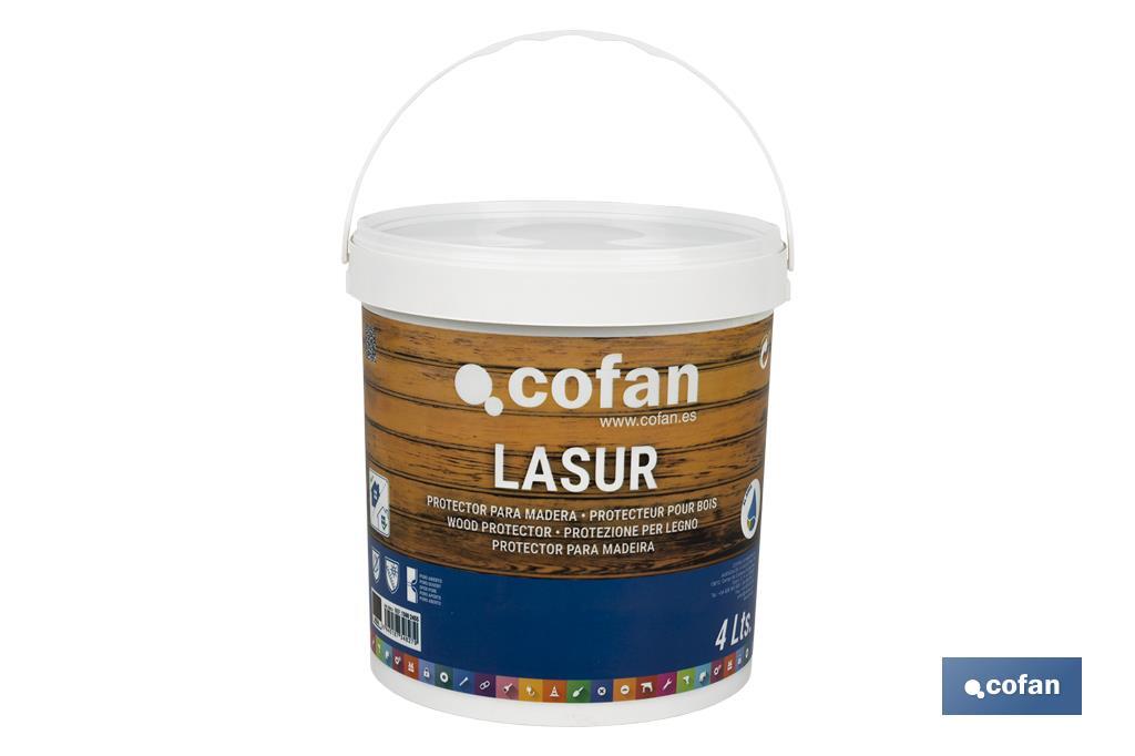 Lasur Protector Aquoso para Madeira | Acabamento Mate | Diferentes Tamanhos e Cores - Cofan