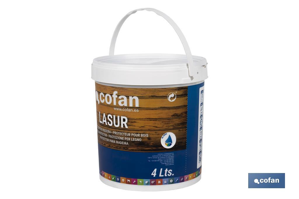 Lasur Protector al Agua para Madera | Acabado Mate | Diferentes Tamaños y Colores - Cofan