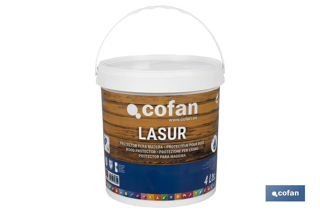 Lasur Protector al Agua para Madera | Acabado Mate | Diferentes Tamaños y Colores - Cofan