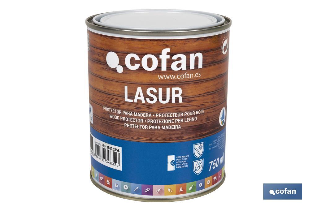 Lasur Protector al Agua para Madera | Acabado Mate | Diferentes Tamaños y Colores - Cofan