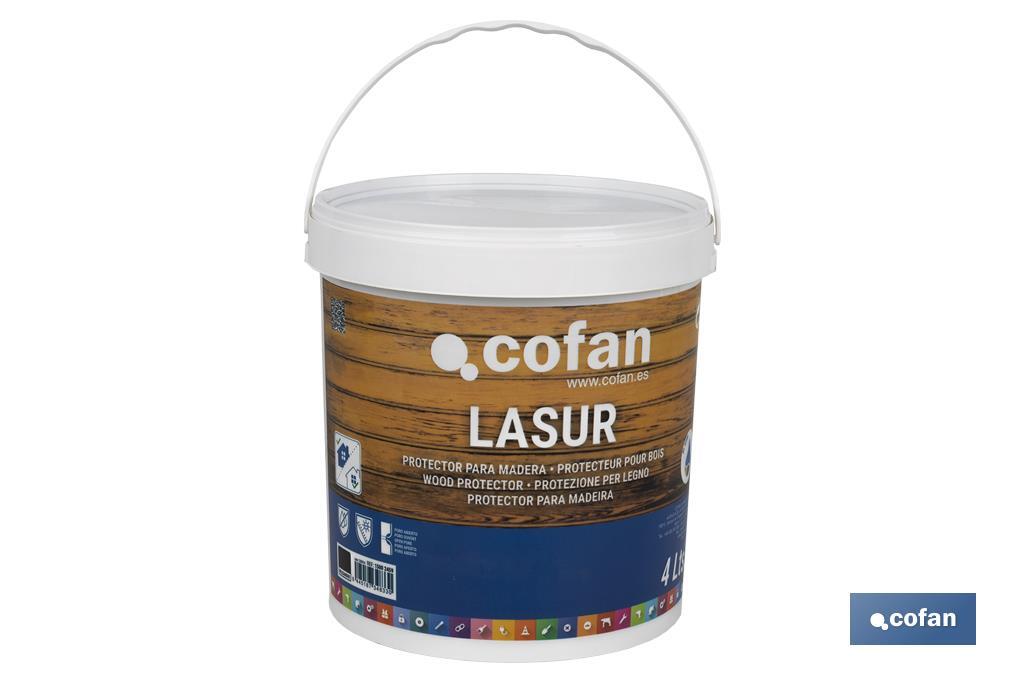 Lasur Protector al Agua para Madera | Acabado Mate | Diferentes Tamaños y Colores - Cofan