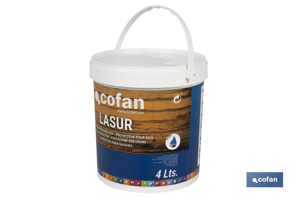 Lasur Protector Aquoso para Madeira | Acabamento Mate | Diferentes Tamanhos e Cores - Cofan