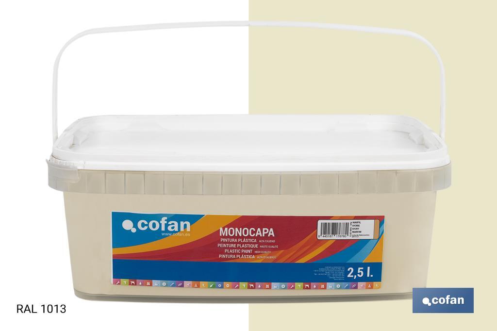 Pintura Plástica Monocapa | Diferentes colores  | Apta para usar en interior - Cofan