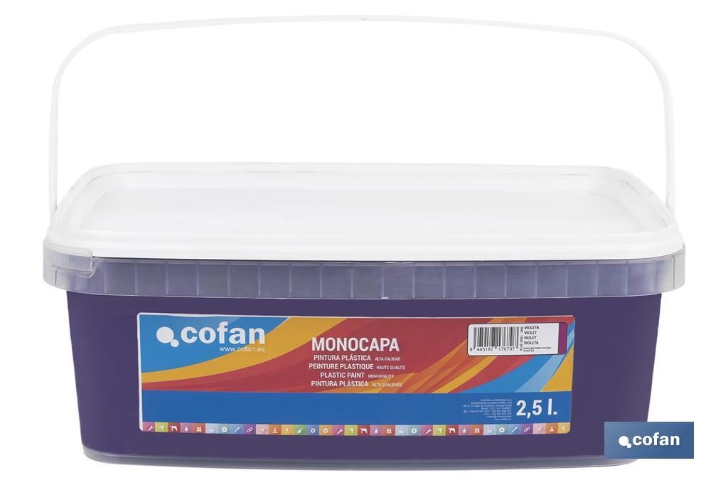 Pintura Plástica Monocapa | Diferentes colores  | Apta para usar en interior - Cofan