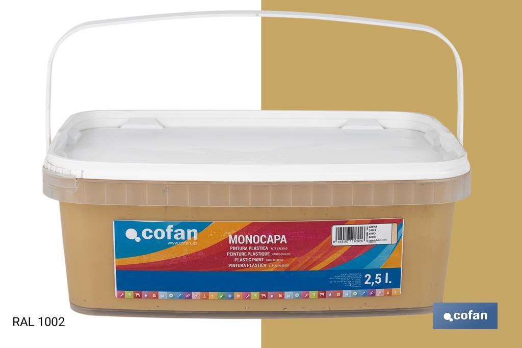 Pintura Plástica Monocapa | Diferentes colores  | Apta para usar en interior - Cofan
