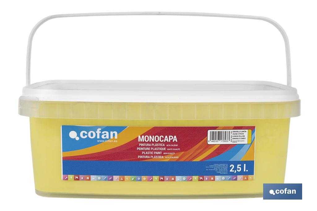 Pintura Plástica Monocapa | Diferentes colores | Apta para usar en interior - Cofan