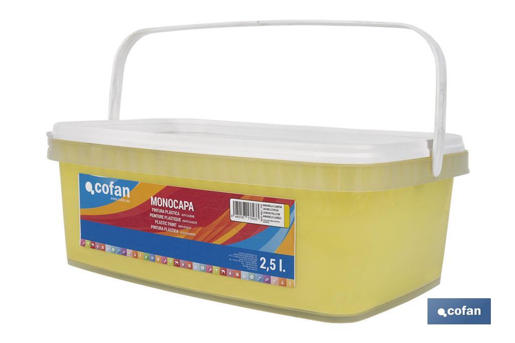Pintura Plástica Monocapa | Diferentes colores  | Apta para usar en interior - Cofan