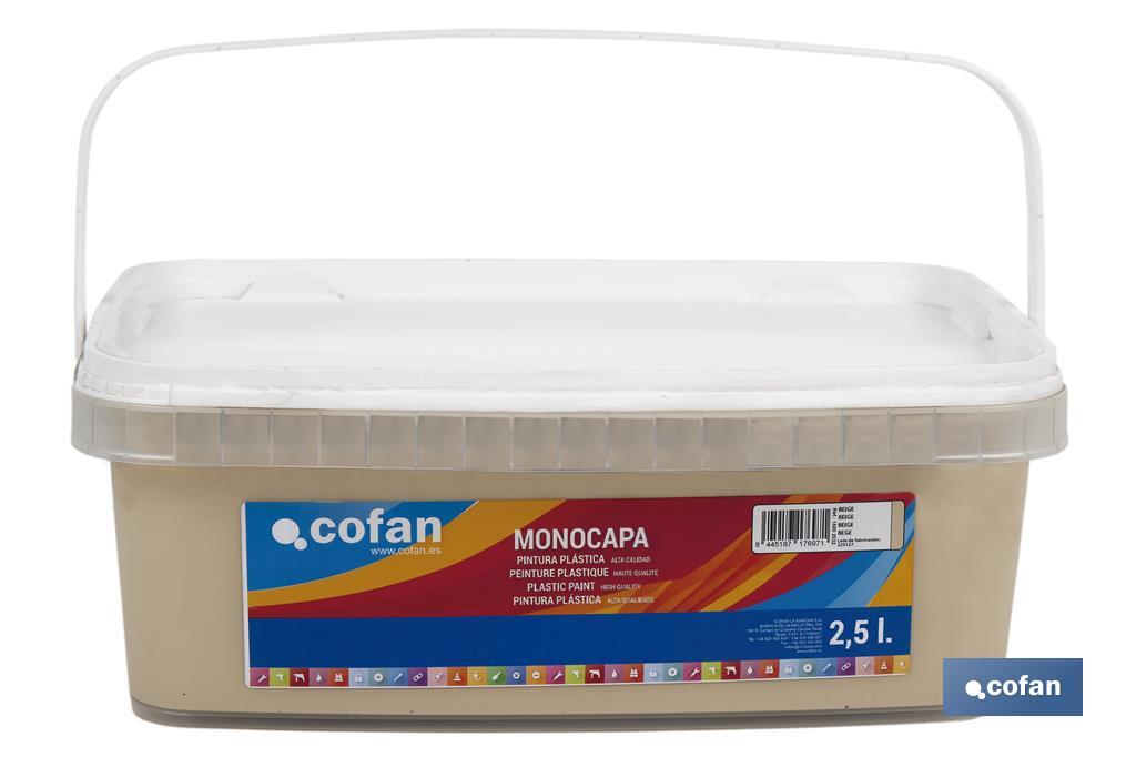 Pintura Plástica Monocapa | Diferentes colores  | Apta para usar en interior - Cofan
