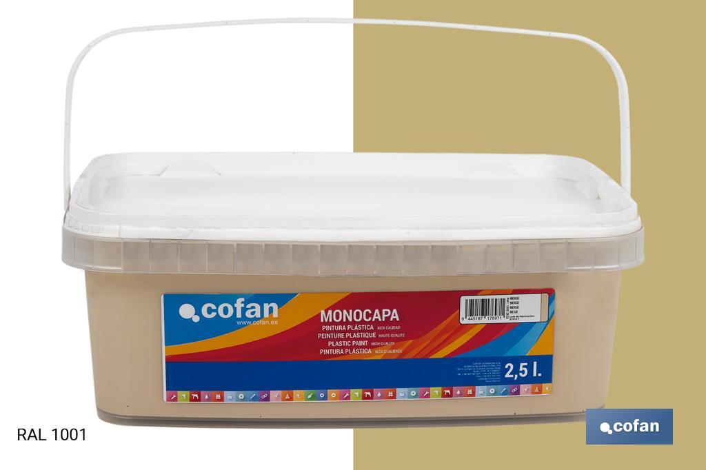 Pintura Plástica Monocapa | Diferentes colores  | Apta para usar en interior - Cofan