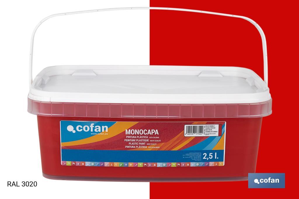 Pintura Plástica Monocapa | Diferentes colores  | Apta para usar en interior - Cofan