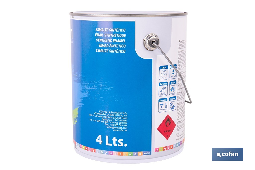 Esmalte Sintético | Em várias Cores | Embalagem 125 ml, 375 ml, 750 ml ou 4 L - Cofan