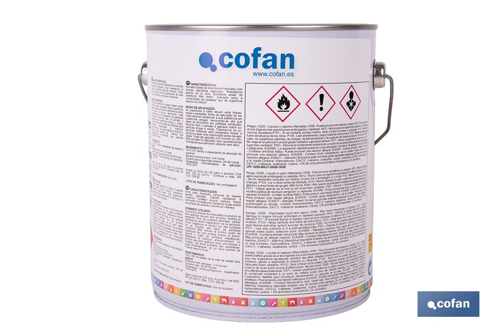 Esmalte Sintético | Em várias Cores | Embalagem 125 ml, 375 ml, 750 ml ou 4 L - Cofan