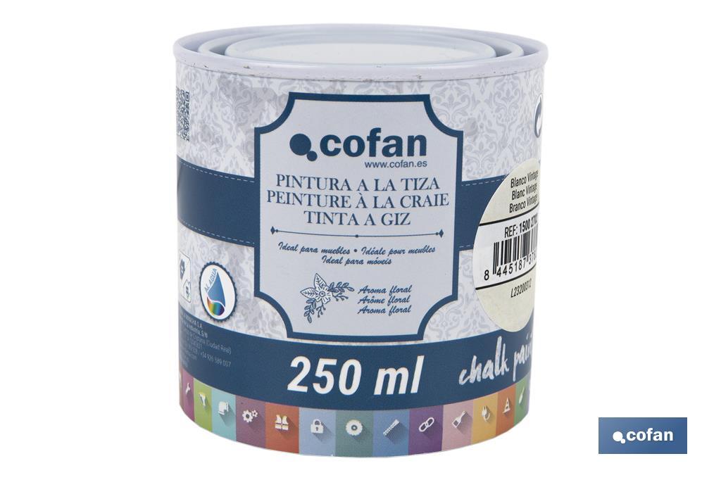 Pintura a la tiza chalk paint | Adecuada para restauración y decoración de muebles | Diferentes capacidades | Varios colores - Cofan