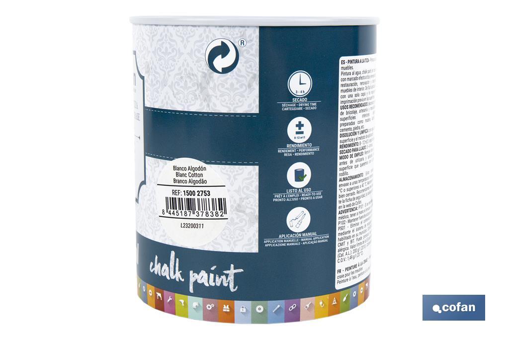 Chalk paint | Chalk effect | Suitable for furniture restoration and decoration | Available in different capacities | Several colours  - Cofan