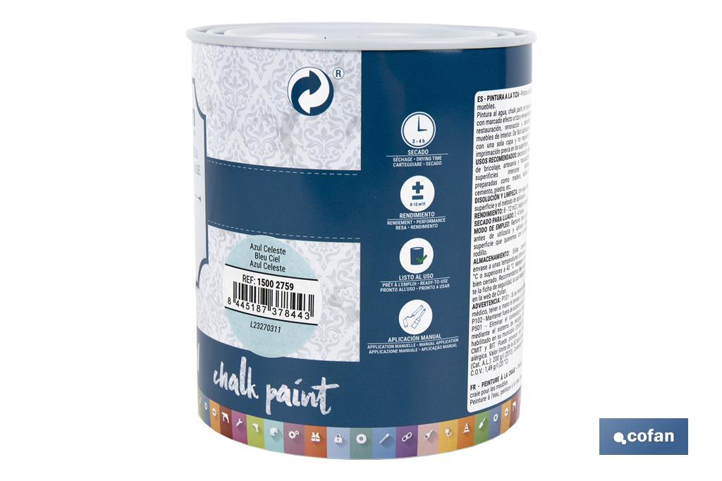 Pittura al gesso chalk paint | Ideale per restaurare e decorare mobili | Diverse capacità | Vari colori  - Cofan