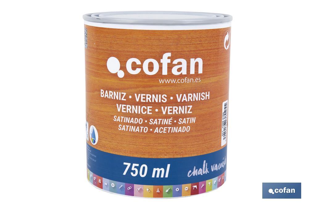 Barniz al agua | Protección de todo tipo de maderas | Diferentes acabados | Varias capacidades - Cofan