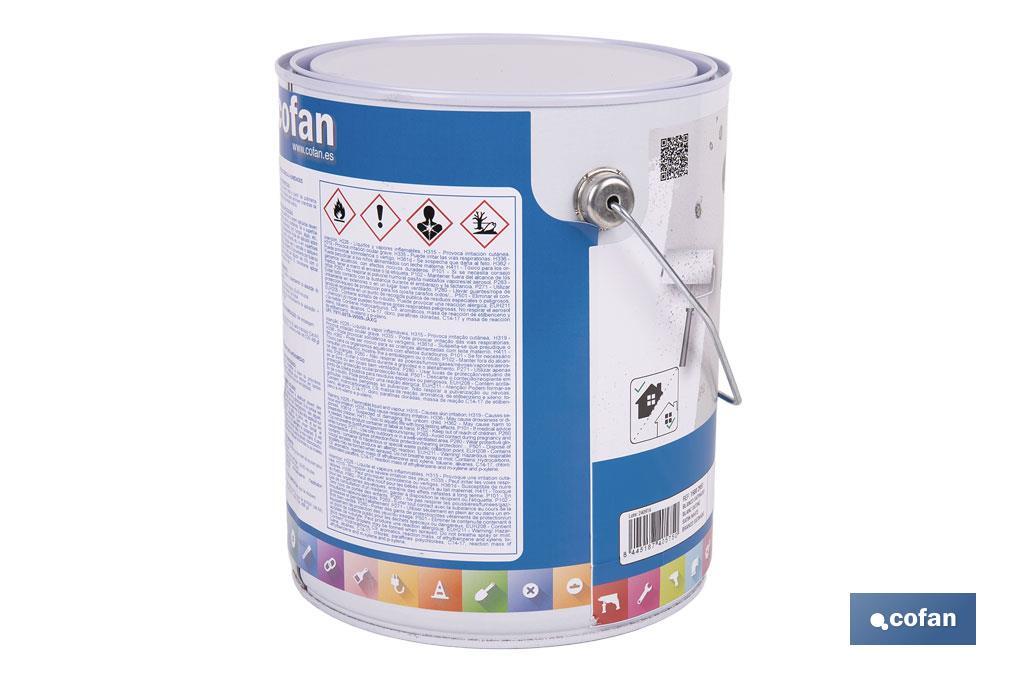 Pintura antihumedad sintética blanca satinada | Protección para paredes y techos | Capacidad: 750 ml y 4 L - Cofan