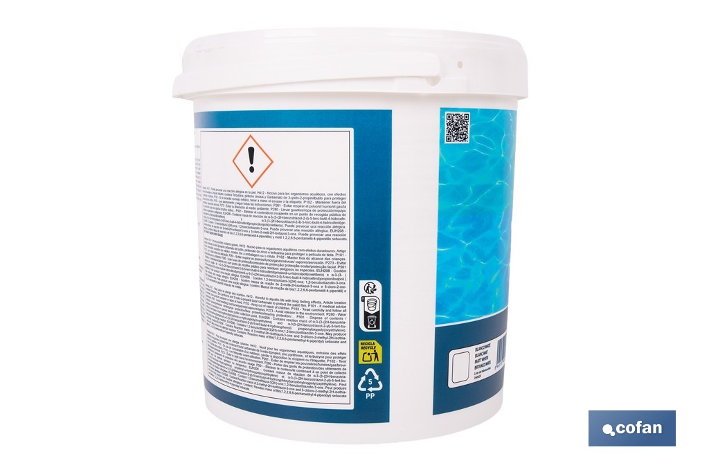 Pintura antideslizante para bordes de piscina | Impermeable, color blanco mate | Capacidad de 4 litros - Cofan