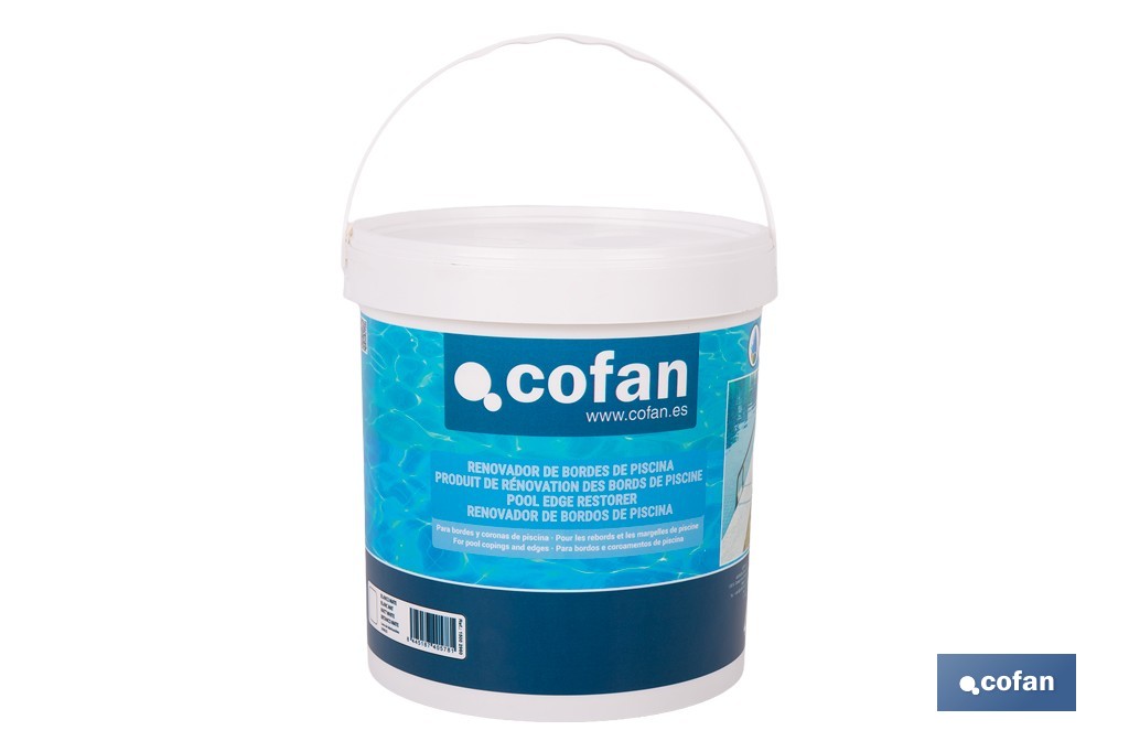 Pintura antideslizante para bordes de piscina | Impermeable, color blanco mate | Capacidad de 4 litros - Cofan