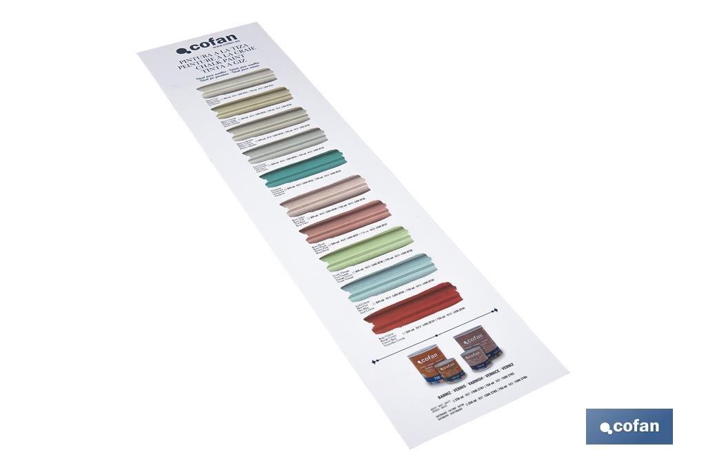 Colour chart for chalk paint with 10 colours | Colour guide for chalk paint - Cofan