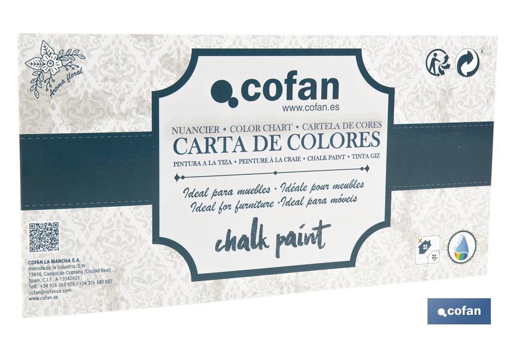 Colour chart for chalk paint with 10 colours | Colour guide for chalk paint - Cofan